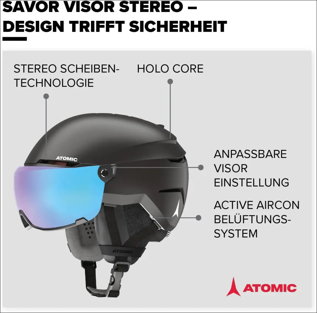 Slidinėjimo šalmas su akiniais “Atomic” SP012 - €119 Save 30% 100-200, __label:Pristatymas 1-2 d.d., color-juoda,