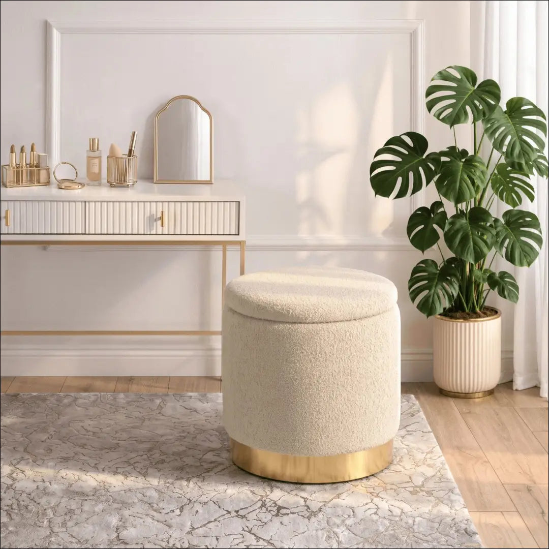 Smėlio spalvos buklė apmuštas pufas TE2581 - €43 Save 15% __label:Pristatymas 5-14 d.d., Newelite Naujausi produktai
