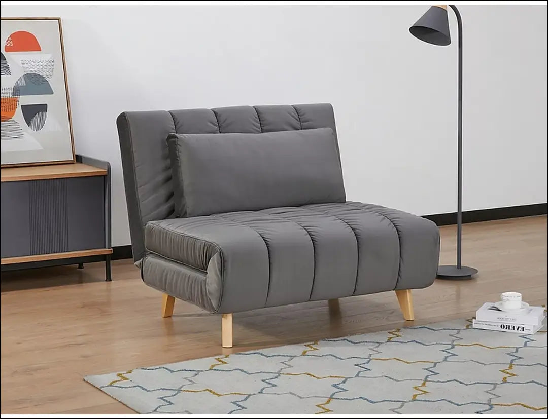 Sofa - lova AL003 - __label:Pristatymas 5-14 d.d., color-melyna, color-pilka, material-aksomas, material-poliesteris