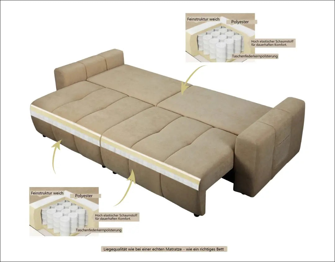 Sofa - lova MI928 - €440 Save 50% __label:Pristatymas 1-2 d.d., color-smelio, material-gobelenas, minksti, over-200