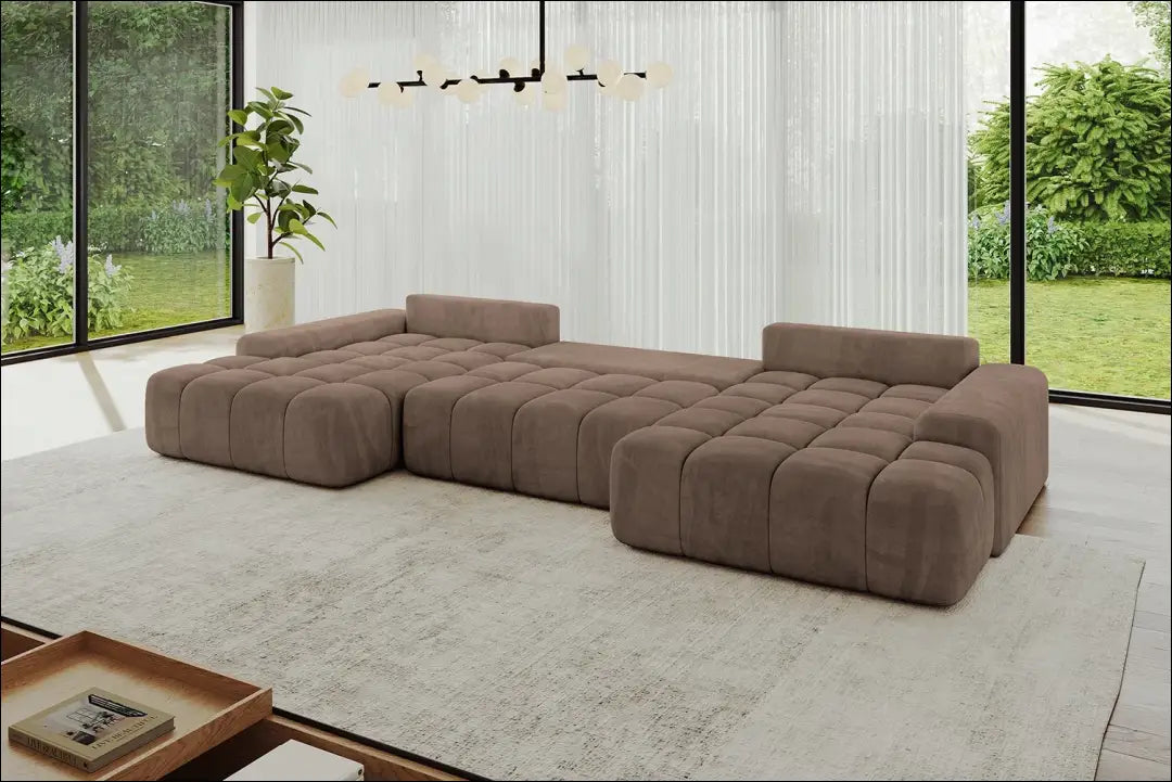 Sofa-lova MI964 - €906 Save 40% __label:Pristatymas 1-2 d.d., color-ruda, kampai, material-aksomas,