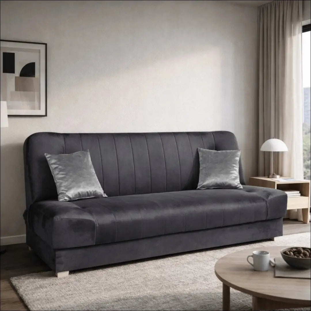 Sofa-lova su veliūro audiniu pilkos spalvos / smėlio TE1167 - €579 Save 15% __label:Pristatymas 5-14 d.d., elite,