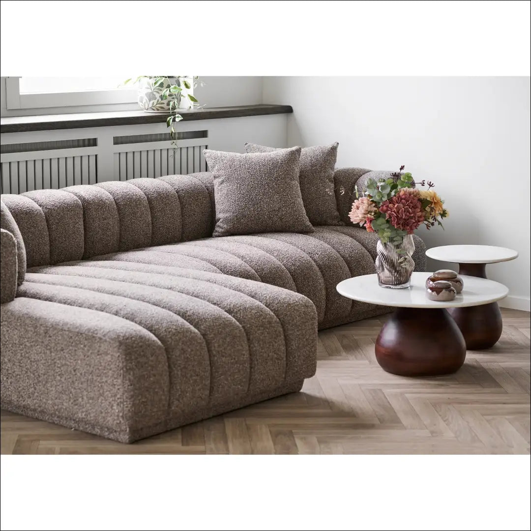 Sofa su 3 pagalvėlėmis kairėn ruda RD159 - €2,253 Save 15% __label:Pristatymas 5-14 d.d., Lounge sofas, nordic,