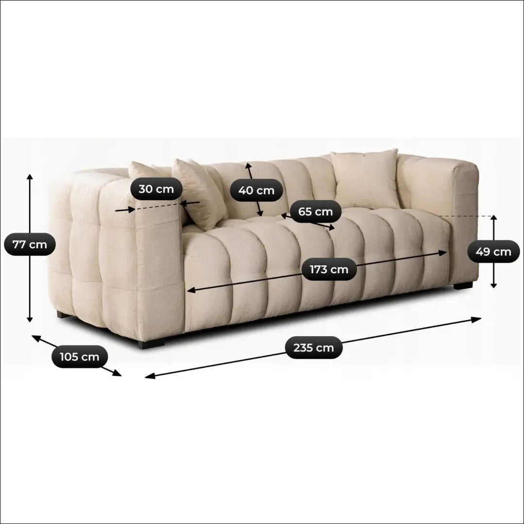 Sofa su audiniu kreminės spalvos TE925 - €1,182 Save 15% __label:Pristatymas 5-14 d.d., elite, over-200,