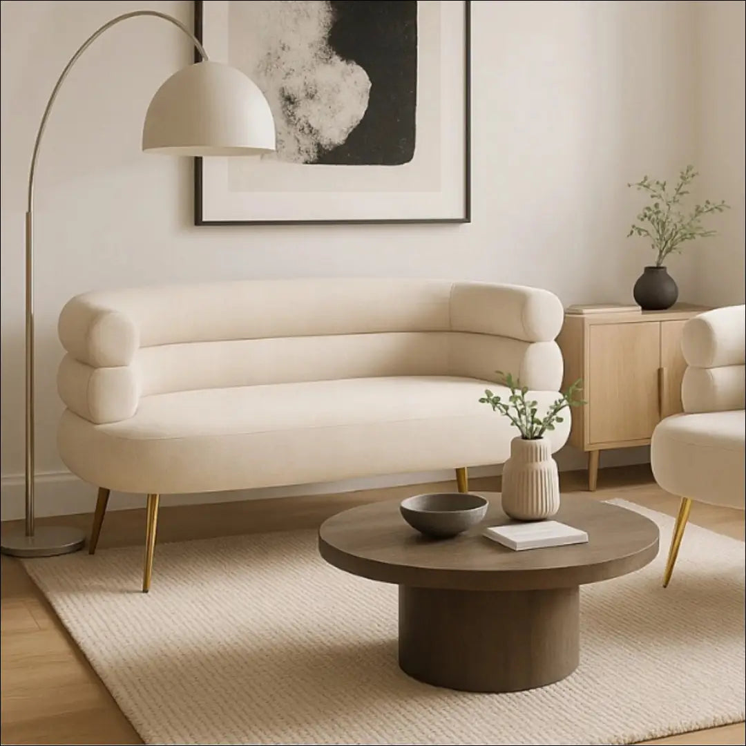 Sofa su buklė audinio audiniu kreminės spalvos TE847 - €336 Save 15% __label:Pristatymas 5-14 d.d., elite, over-200,