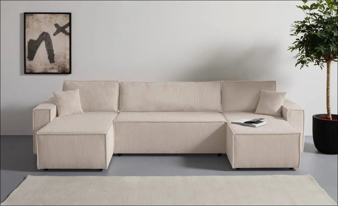 Sofa su miegama funkcija MI888 - €780 Save 50% __label:Pristatymas 1-2 d.d., color-kremas, kampai,