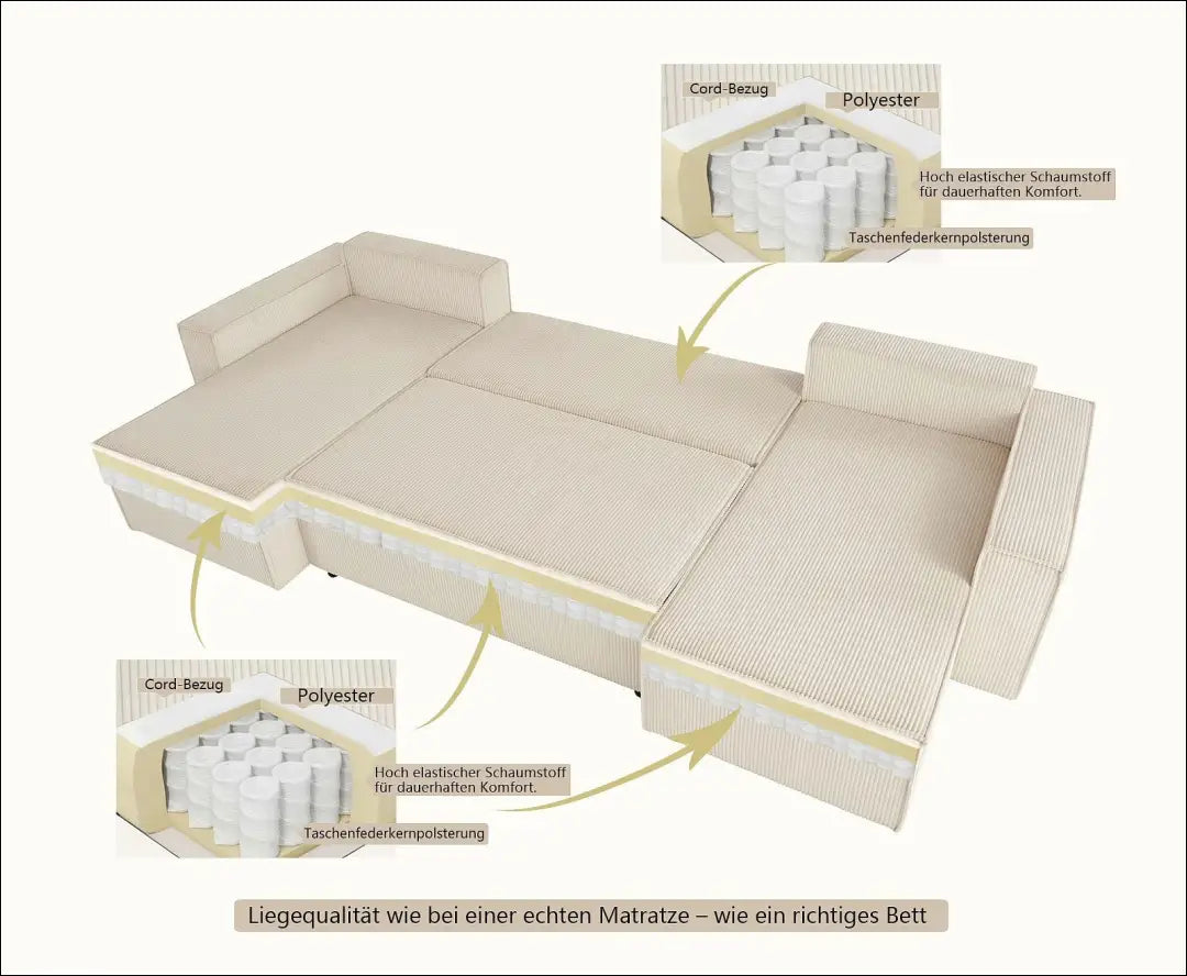 Sofa su miegama funkcija MI888 - €700 Save 50% __label:Pristatymas 1-2 d.d., color-kremas, kampai,