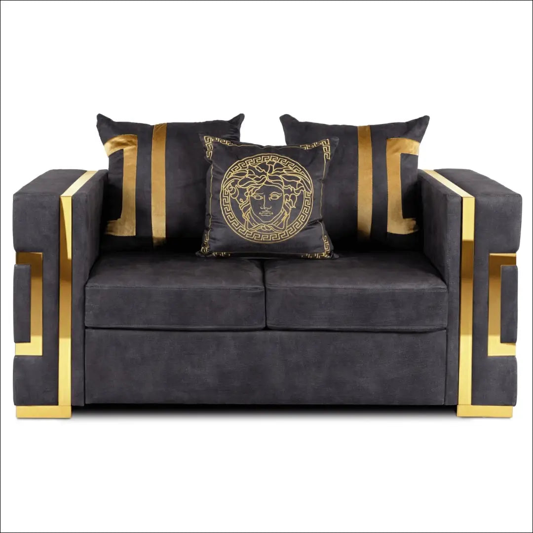 Sofa su veliūro audiniu juodos spalvos / auksinės TE1062 - €959 Save 15% __label:Pristatymas 5-14 d.d., elite,