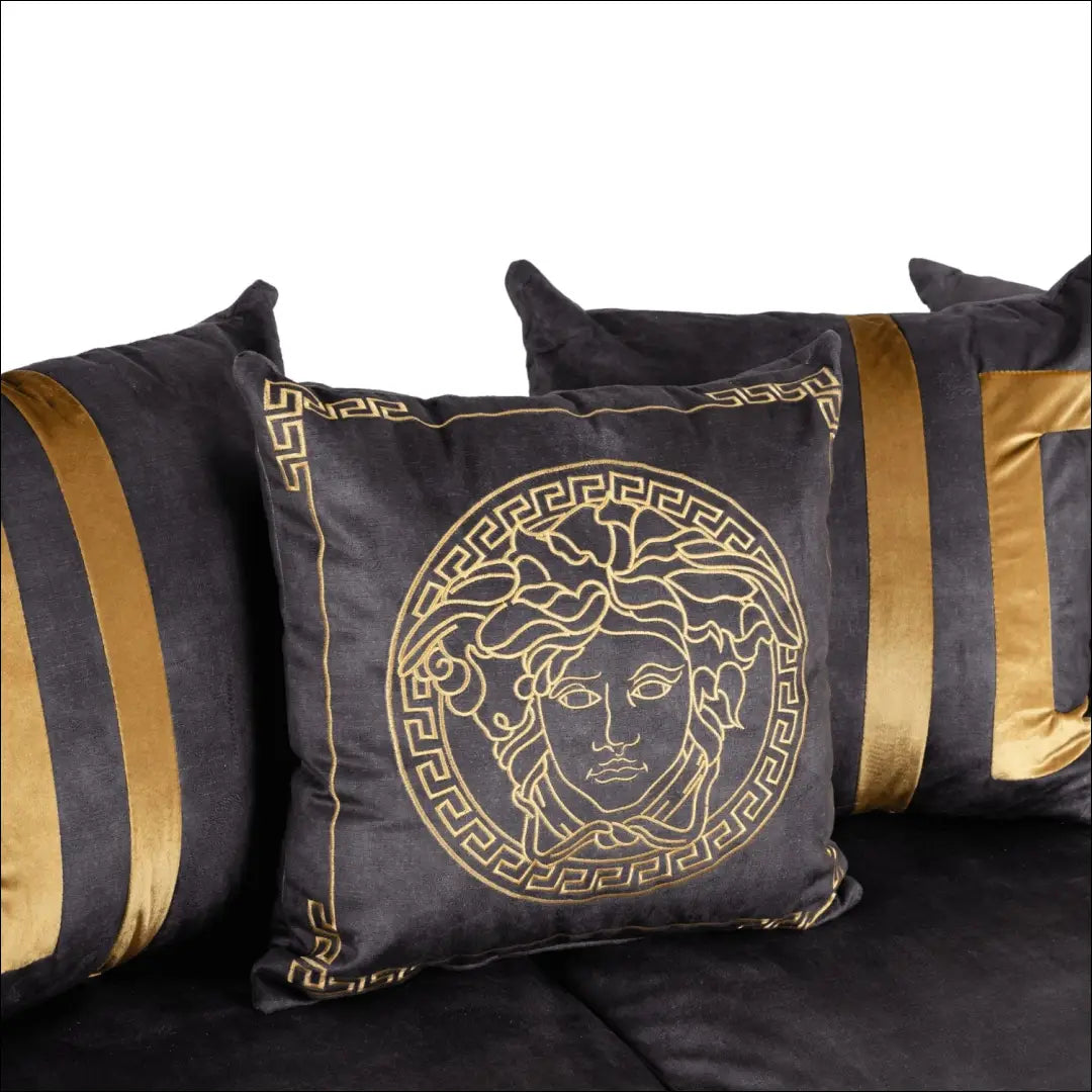 Sofa su veliūro audiniu juodos spalvos / auksinės TE1063 - €1,170 Save 15% __label:Pristatymas 5-14 d.d., elite,