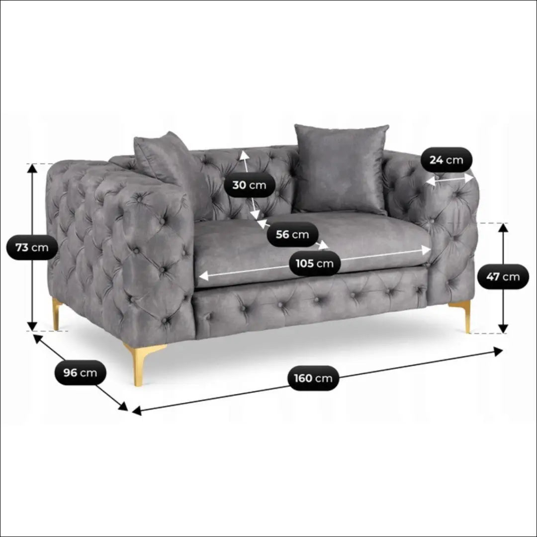 Sofa su veliūro audiniu pilkos spalvos / kreminės TE1068 - €690 Save 15% __label:Pristatymas 5-14 d.d., elite,