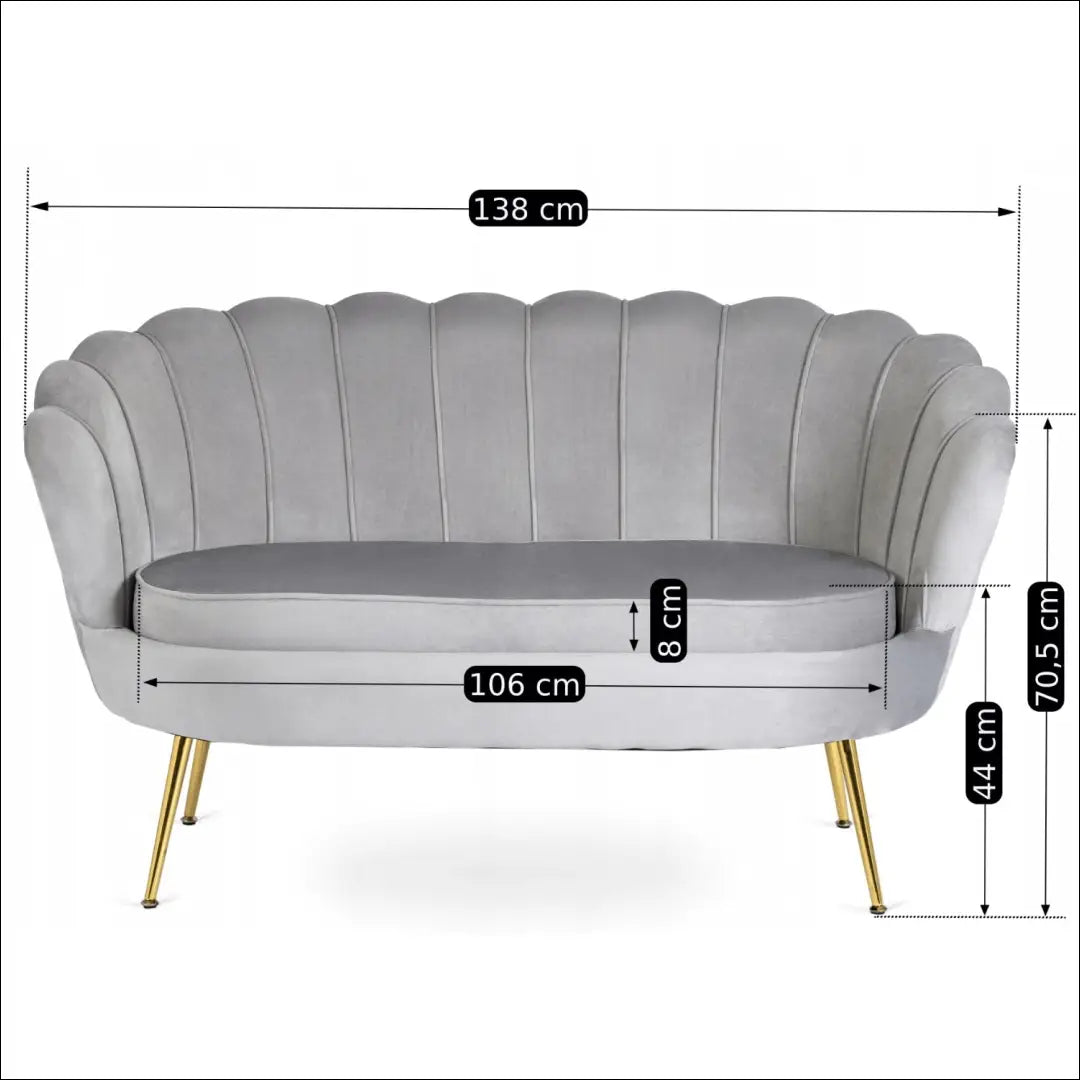 Sofa su veliūro audiniu pilkos spalvos TE293 - €297 Save 15% __label:Pristatymas 5-14 d.d., elite, over-200,