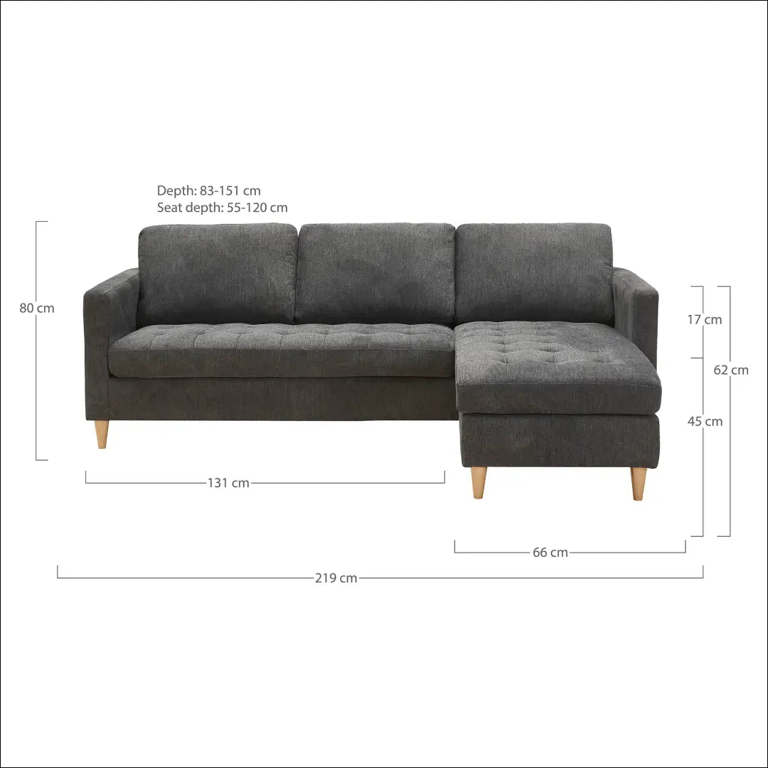 Sofa tamsiai pilka su natūralaus medžio kojelėmis RD200 - €634 Save 15% __label:Pristatymas 5-14 d.d., Lounge sofas,