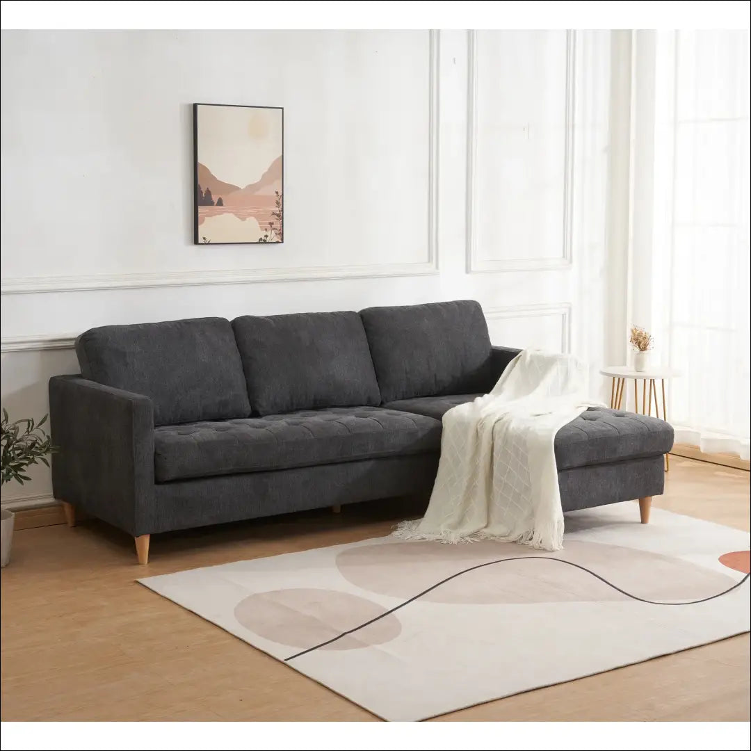 Sofa tamsiai pilka su natūralaus medžio kojelėmis RD200 - €634 Save 15% __label:Pristatymas 5-14 d.d., Lounge sofas,