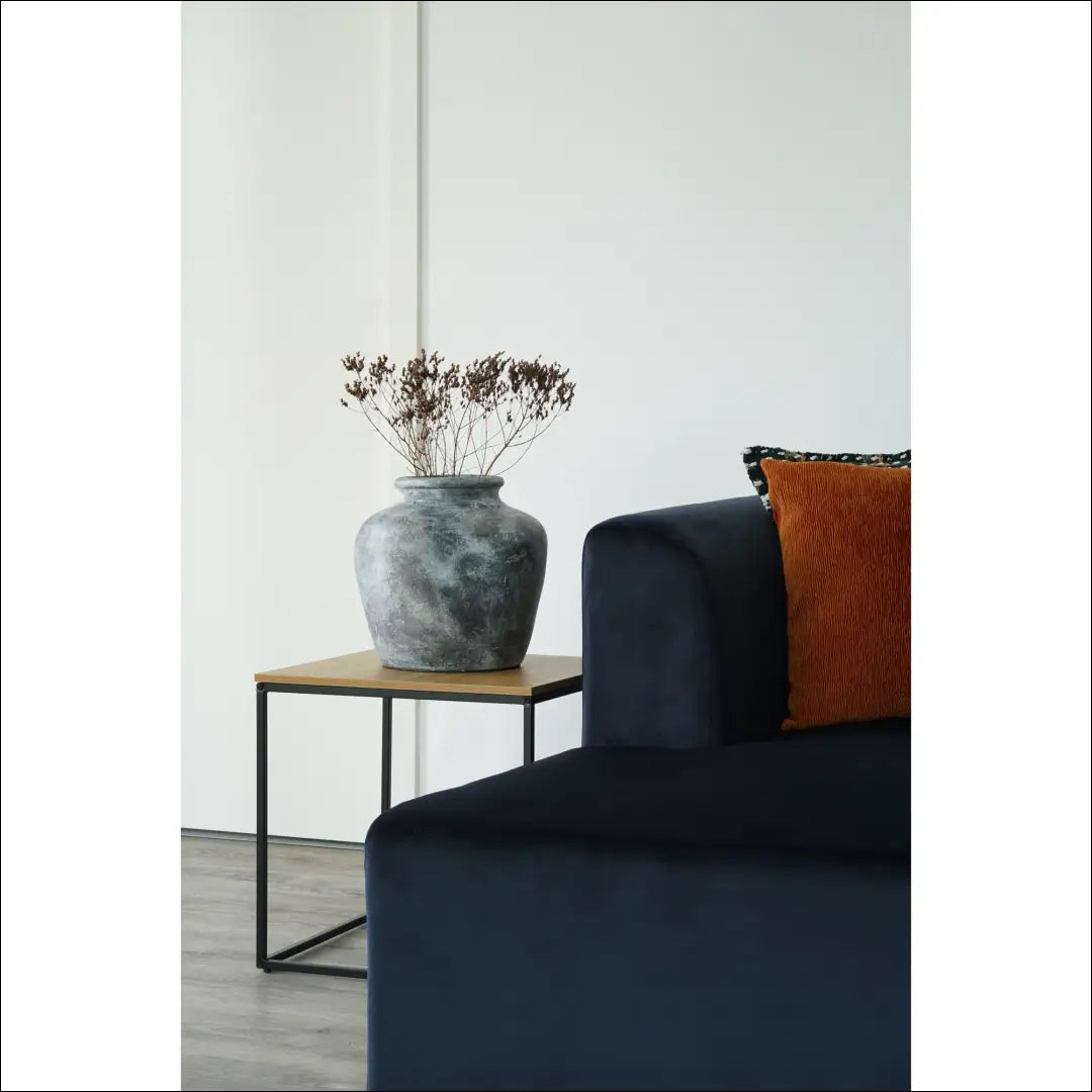 Šoninis staliukas ąžuolo imitacijos juodas rėmas 45x45x45 cm RD324 - €29 Save 15% 25-50, __label:Pristatymas 5-14 d.d.,