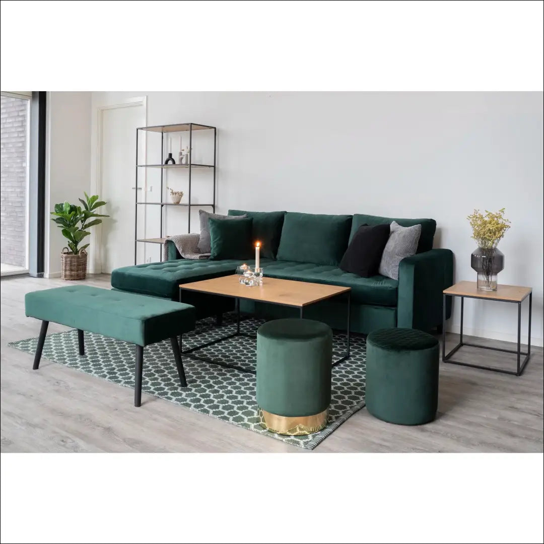 Šoninis staliukas ąžuolo imitacijos juodas rėmas 45x45x45 cm RD324 - €29 Save 15% 25-50, __label:Pristatymas 5-14 d.d.,