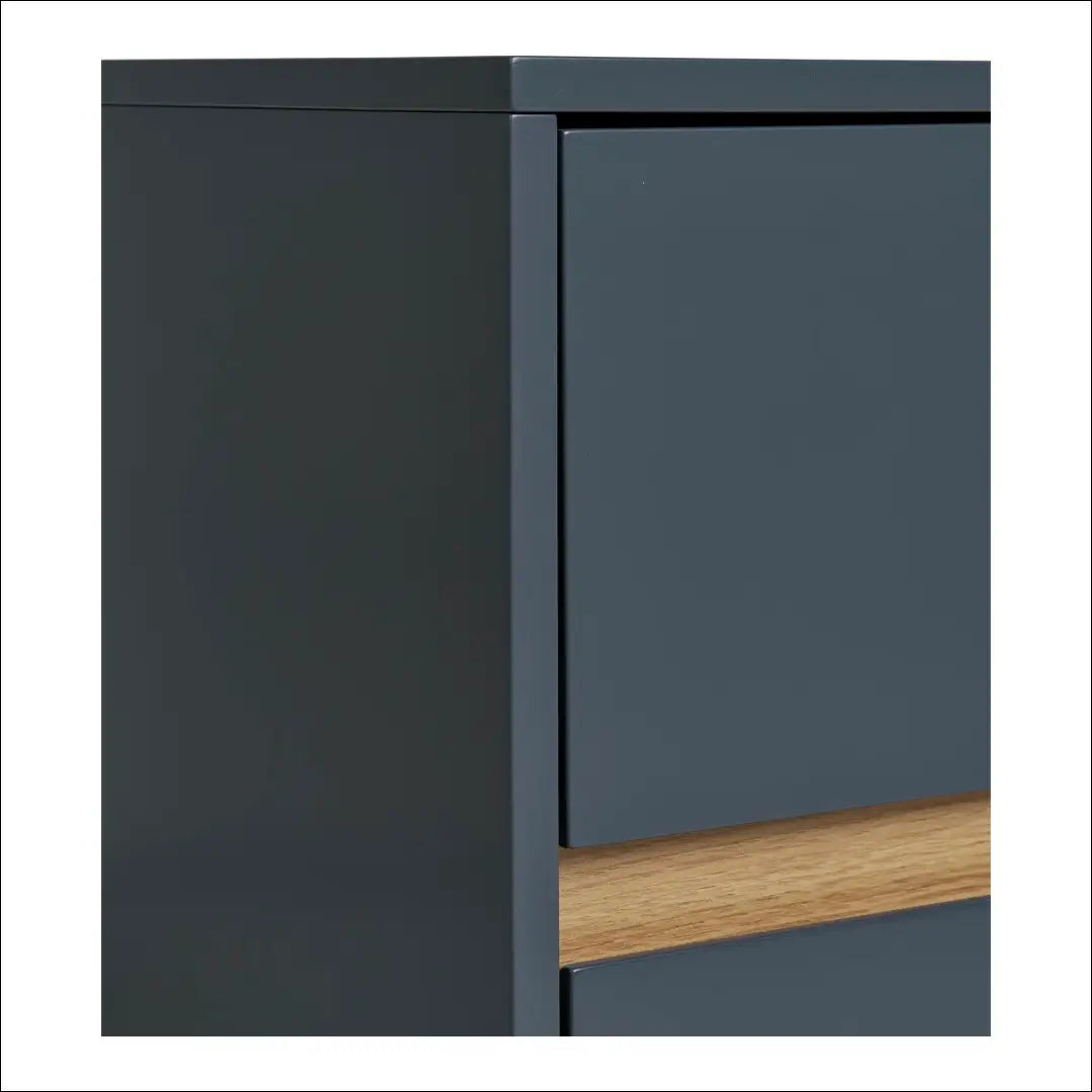 Šoninis staliukas dažytas medis 2 stalčiai tamsiai pilkas 40x35x55 cm RD527 - €97 Save 15% 50-100, __label:Pristatymas