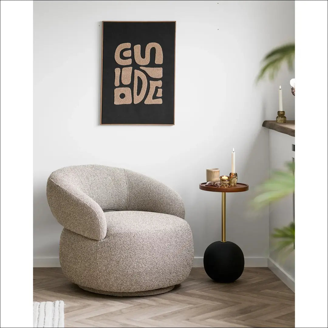 Šoninis staliukas mango mediena/plienas juoda/žalvario imitacija/tamsiai ruda Ø30x56 cm RD382 - €121 Save 15% 100-200,