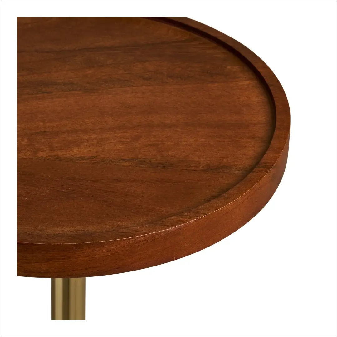 Šoninis staliukas mango mediena/plienas juoda/žalvario imitacija/tamsiai ruda Ø30x56 cm RD382 - €121 Save 15% 100-200,