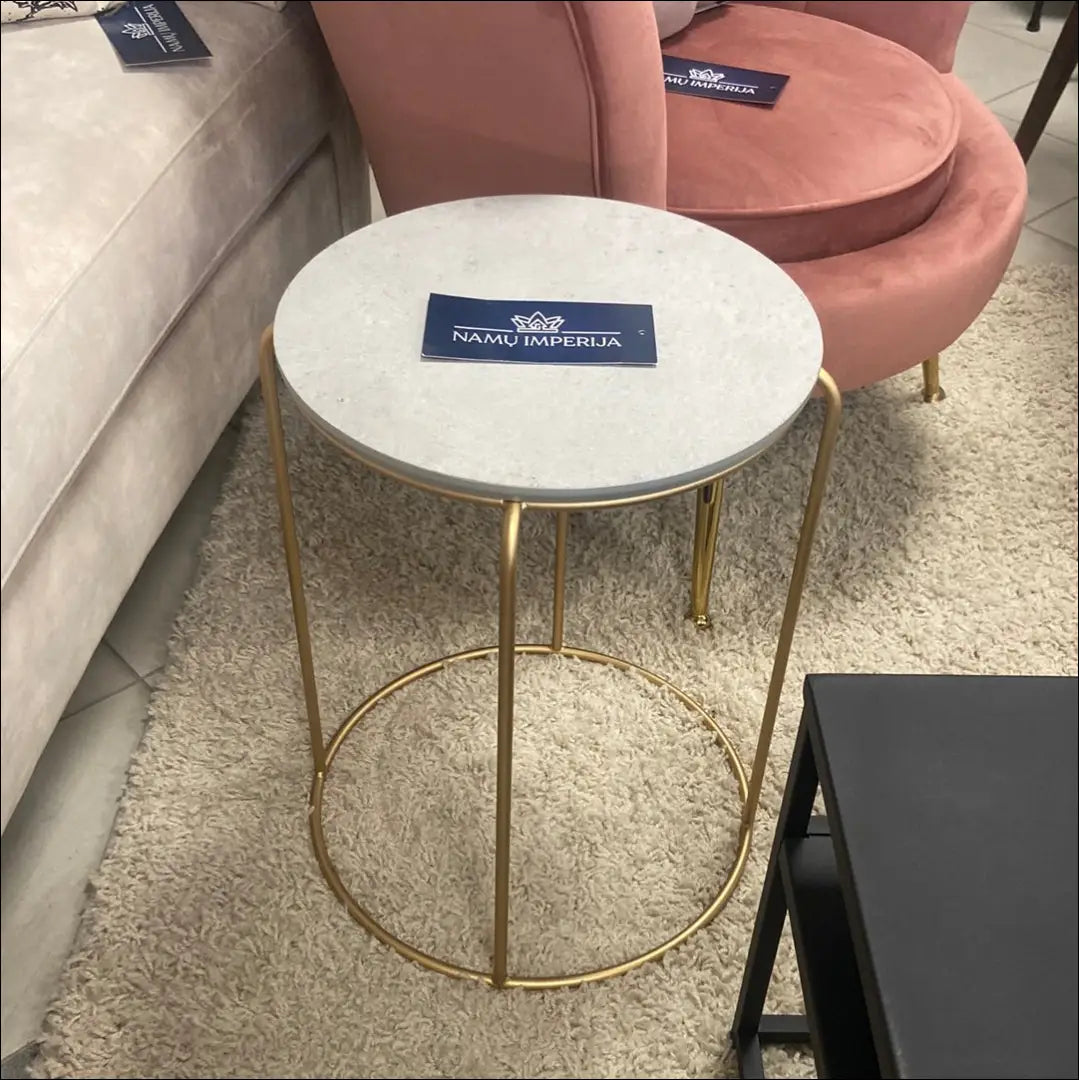 Šoninis staliukas SI1077 - €168 Save 70% 100-200, __label:Pristatymas 1-2 d.d., color-auksine, color-pilka,