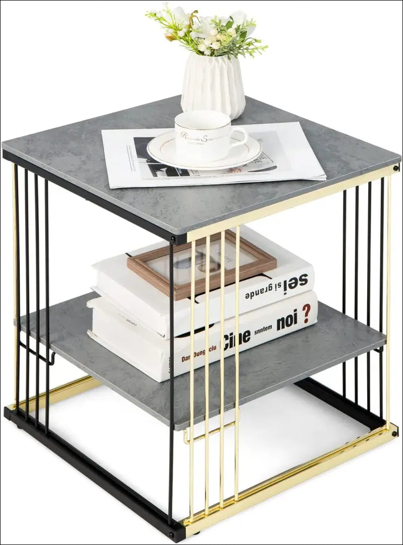 Šoninis staliukas SI1743 - €66 Save 55% 50-100, __label:Pristatymas 1-2 d.d., color-auksine, color-juoda, color-pilka