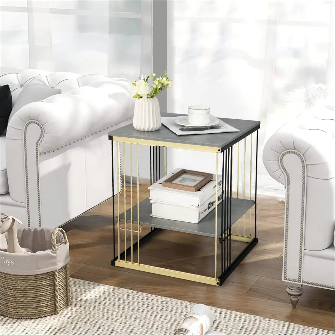 Šoninis staliukas SI1743 - €66 Save 55% 50-100, __label:Pristatymas 1-2 d.d., color-auksine, color-juoda, color-pilka