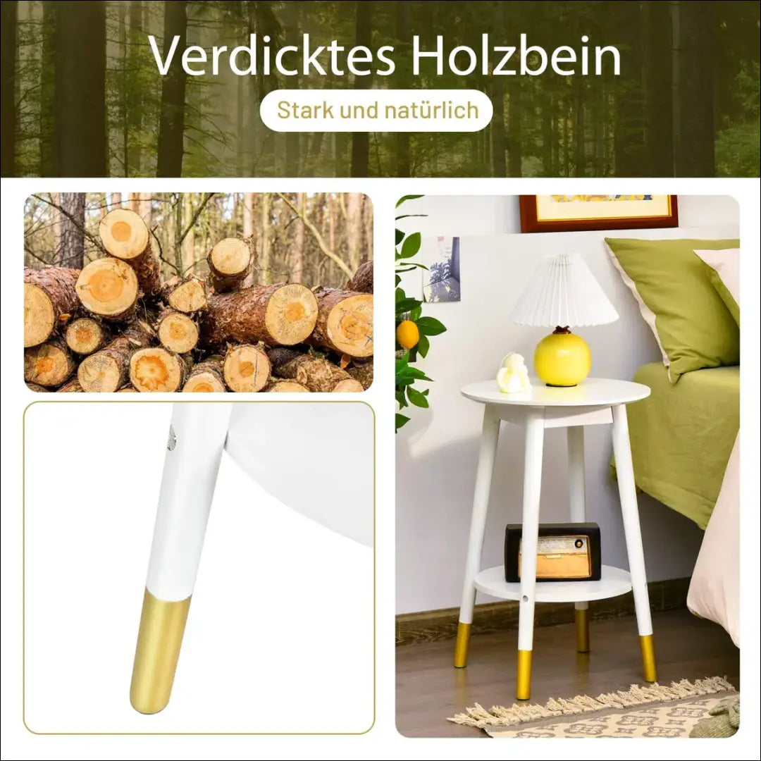 Šoninis staliukas SI1883 - €65 Save 50% 50-100, __label:Pristatymas 1-2 d.d., color-auksine, color-balta,