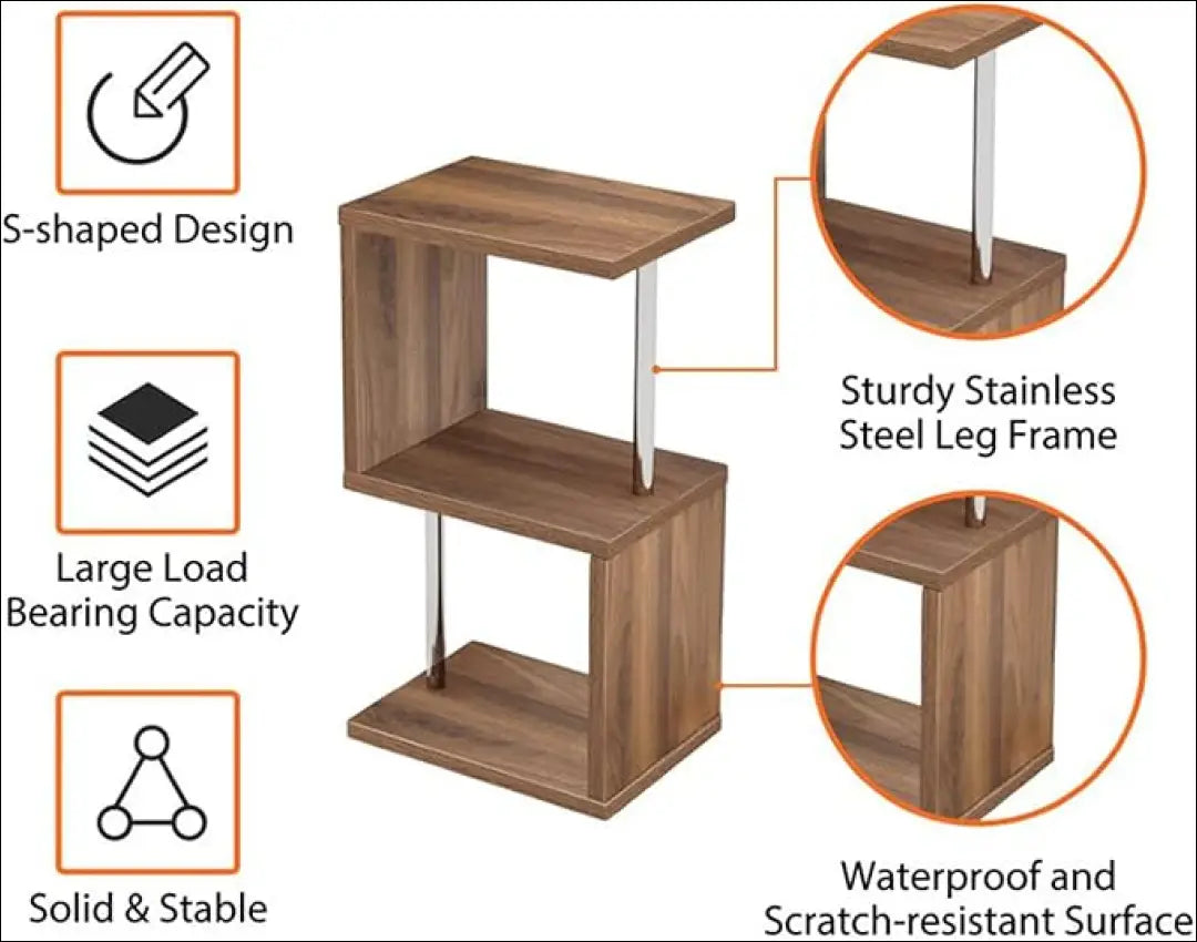 Šoninis staliukas SI1897 - €32 Save 50% 25-50, __label:Pristatymas 1-2 d.d., color-ruda, color-sidabrine,