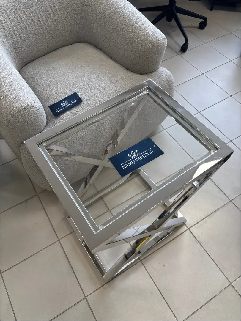 Šoninis staliukas SI1973 - €199 Save 50% 100-200, __label:Pristatymas 1-2 d.d., color-sidabrine, material-metalas,