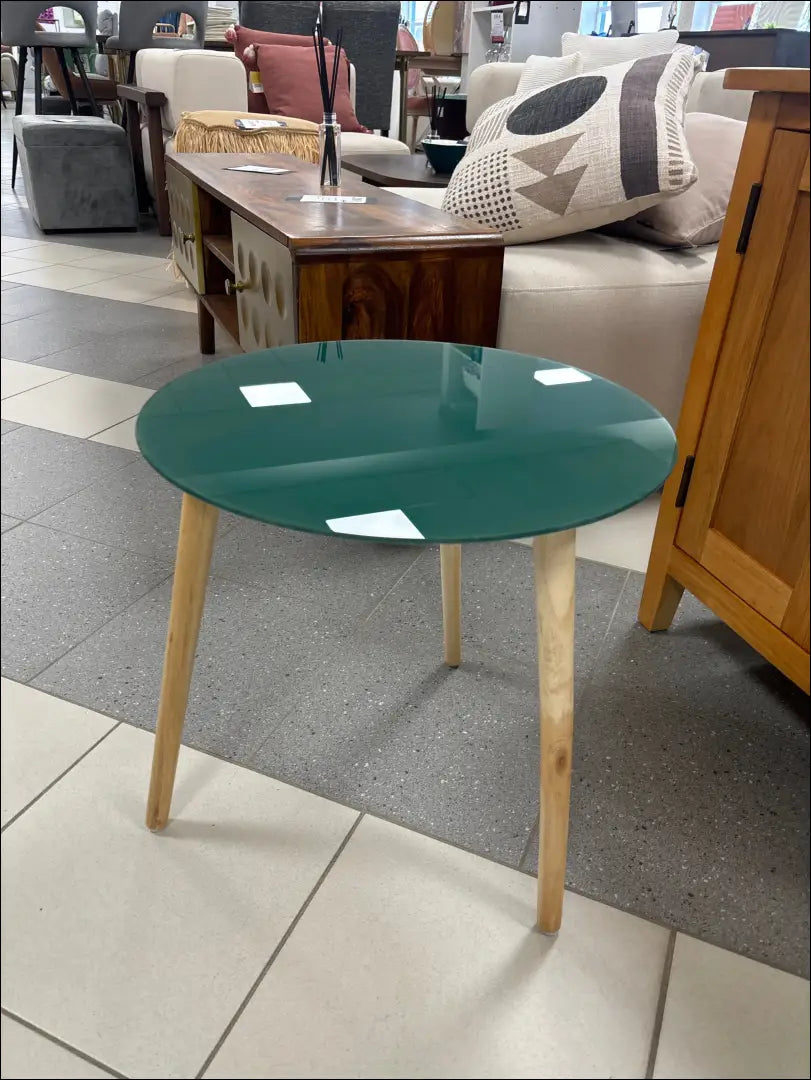 Šoninis staliukas SI1986 - €17 Save 50% __label:Pristatymas 1-2 d.d., color-zalia, material-stiklas,