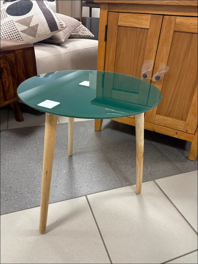 Šoninis staliukas SI1986 - €17 Save 50% __label:Pristatymas 1-2 d.d., color-zalia, material-stiklas,