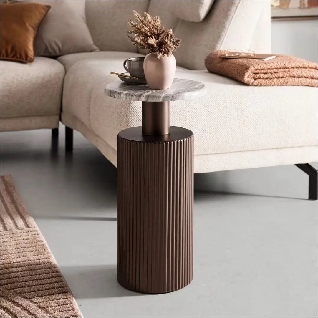 Šoninis staliukas SI2418 - €49 Save 50% 25-50, __label:Pristatymas 1-2 d.d., color-ruda, color-smelio, material-mdf MDF