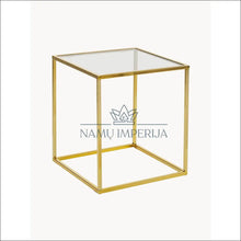 Įkelti vaizdą į galerijos rodinį, Šoninis staliukas SI949 - €67 Save 55% 50-100, color-auksine, material-metalas, material-stiklas, miegamojo Auksinė
