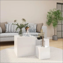 Įkelti vaizdą į galerijos rodinį, Šoninių staliukų komplektas (3vnt) SI1068 - €52 Save 55% 50-100, color-balta, material-mediena,
