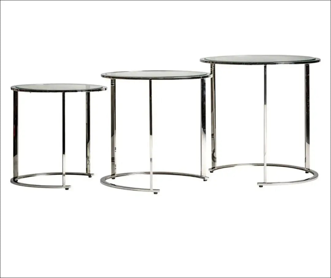 Šoninių staliukų komplektas (3vnt) SI1851 - €190 Save 50% 100-200, __label:Pristatymas 1-2 d.d., color-sidabrine,