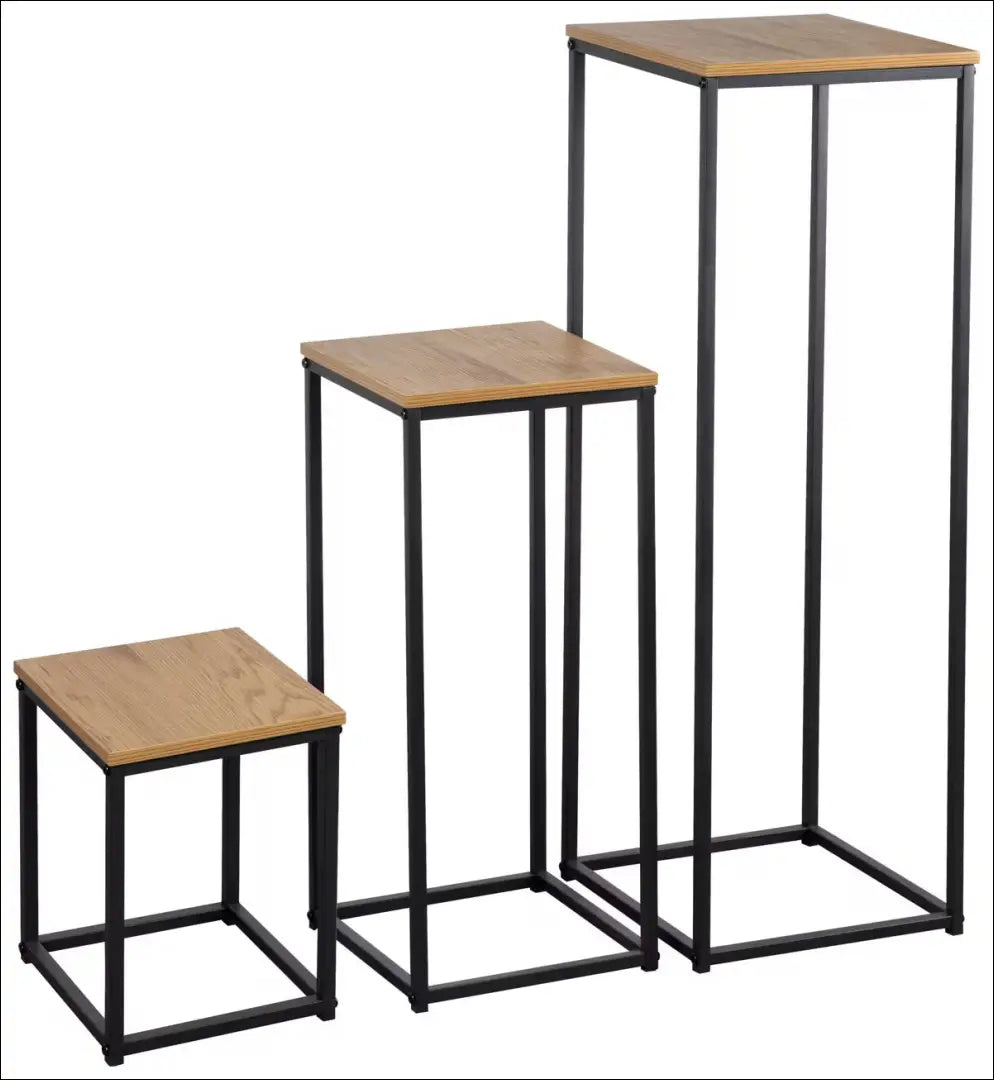 Šoninių staliukų komplektas (3vnt) SI2136 - €62 Save 50% 50-100, __label:Pristatymas 1-2 d.d., color-juoda, color-ruda,