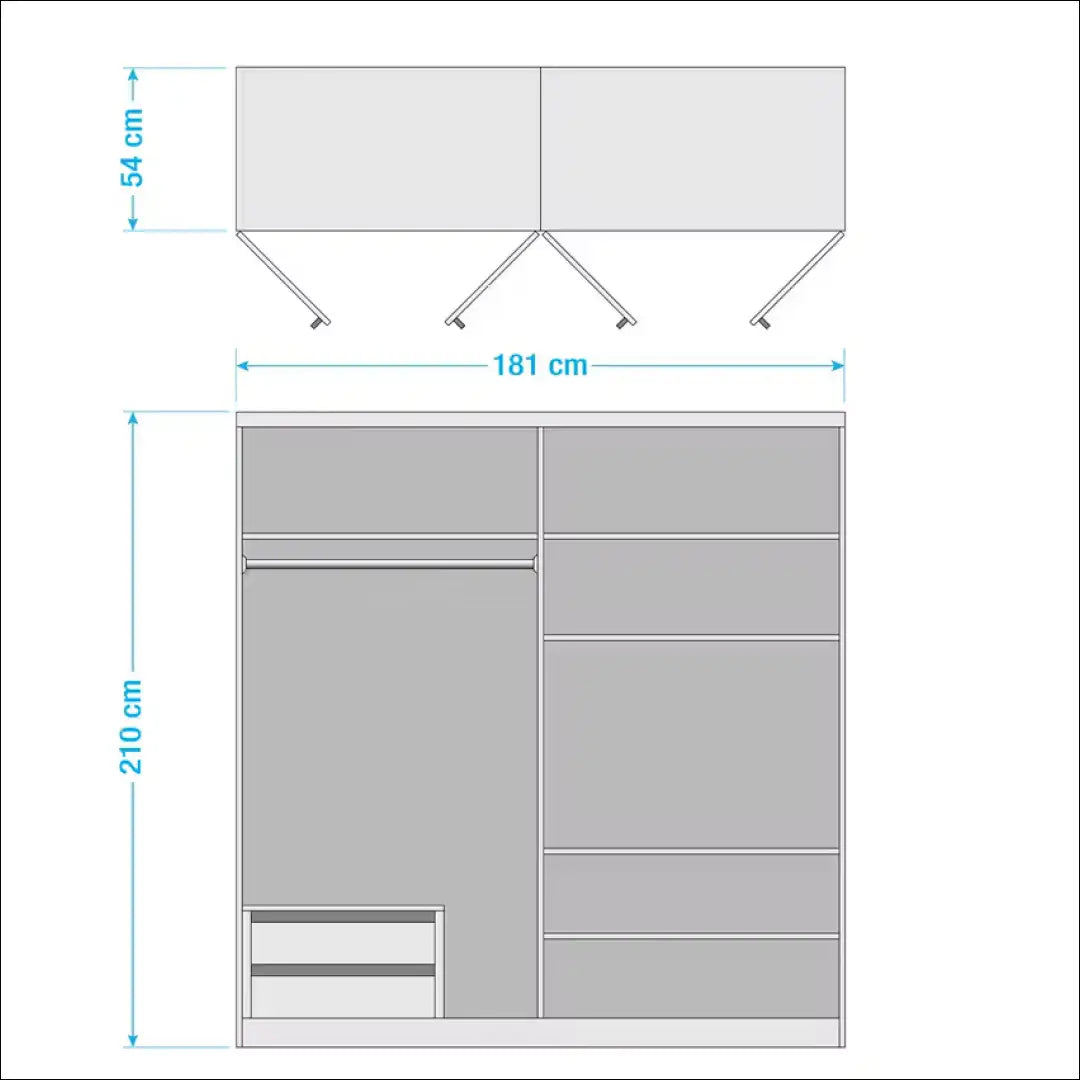 Spinta GI586 - €235 Save 50% __label:Pristatymas 1-2 d.d., color-pilka, material-mediena, miegamojo, over-200 Virš €200