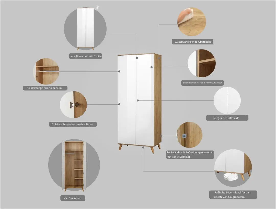 Spinta GI694 - €115 Save 60% 100-200, __label:Pristatymas 1-2 d.d., color-balta, color-ruda, material-mdf €100 to €200