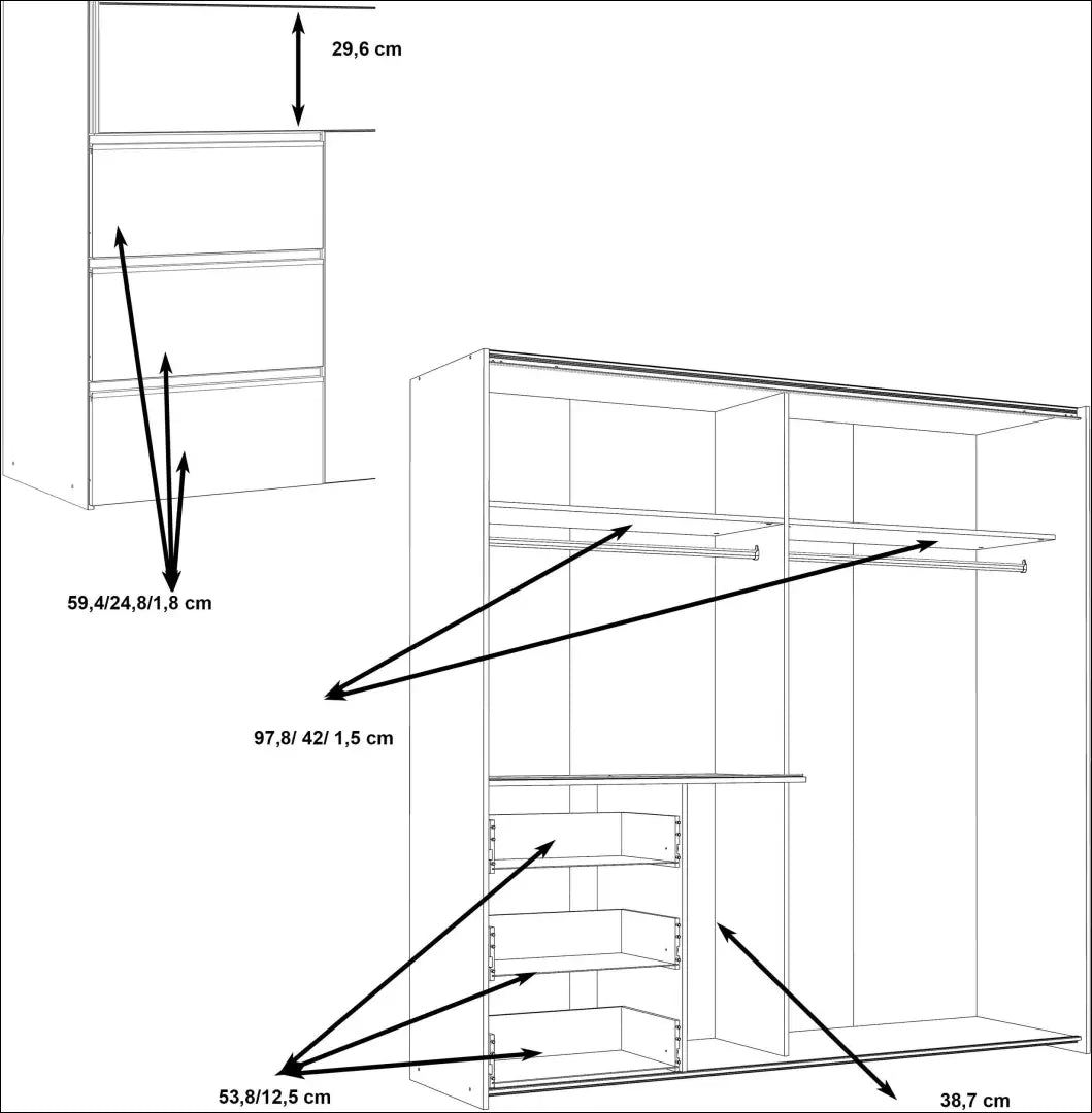 Spinta GI739 - €290 Save 50% __label:Pristatymas 1-2 d.d., color-balta, material-mediena, miegamojo, over-200 Virš €200