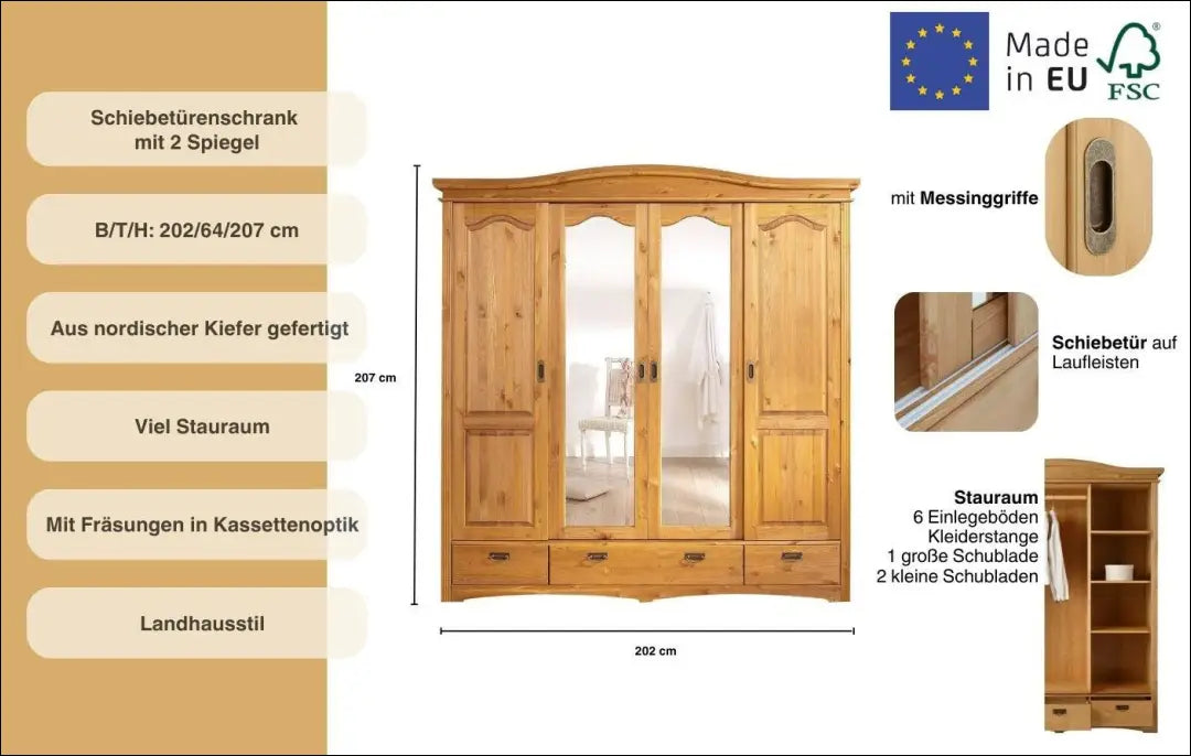 Spinta GI753 - €700 Save 50% __label:Pristatymas 1-2 d.d., biuro-baldai, color-ruda, material-medzio-masyvas, miegamojo