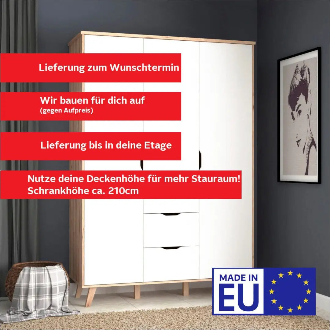 Spinta GI758 - €320 Save 50% __label:Pristatymas 1-2 d.d., color-balta, color-ruda, material-mediena, miegamojo Virš