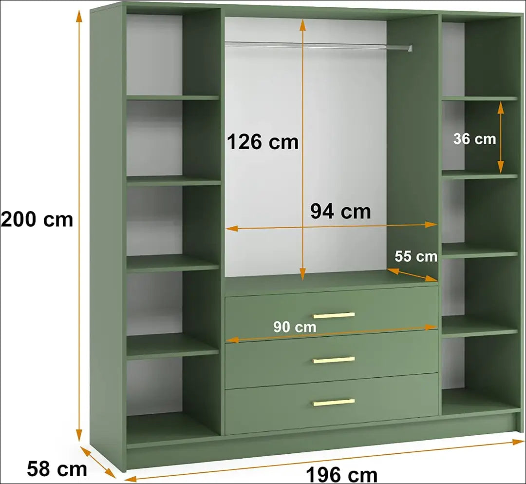Spinta GI895 - €396 Save 40% __label:Pristatymas 1-2 d.d., color-zalia, material-mediena, material-stiklas, miegamojo