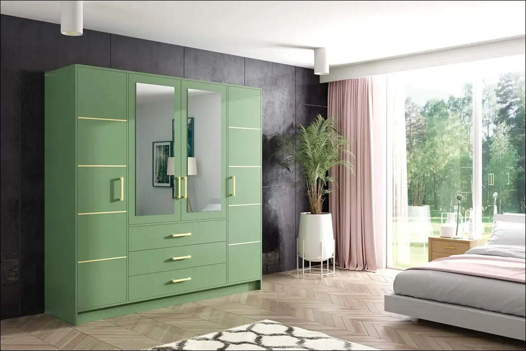 Spinta GI895 - €396 Save 40% __label:Pristatymas 1-2 d.d., color-zalia, material-mediena, material-stiklas, miegamojo