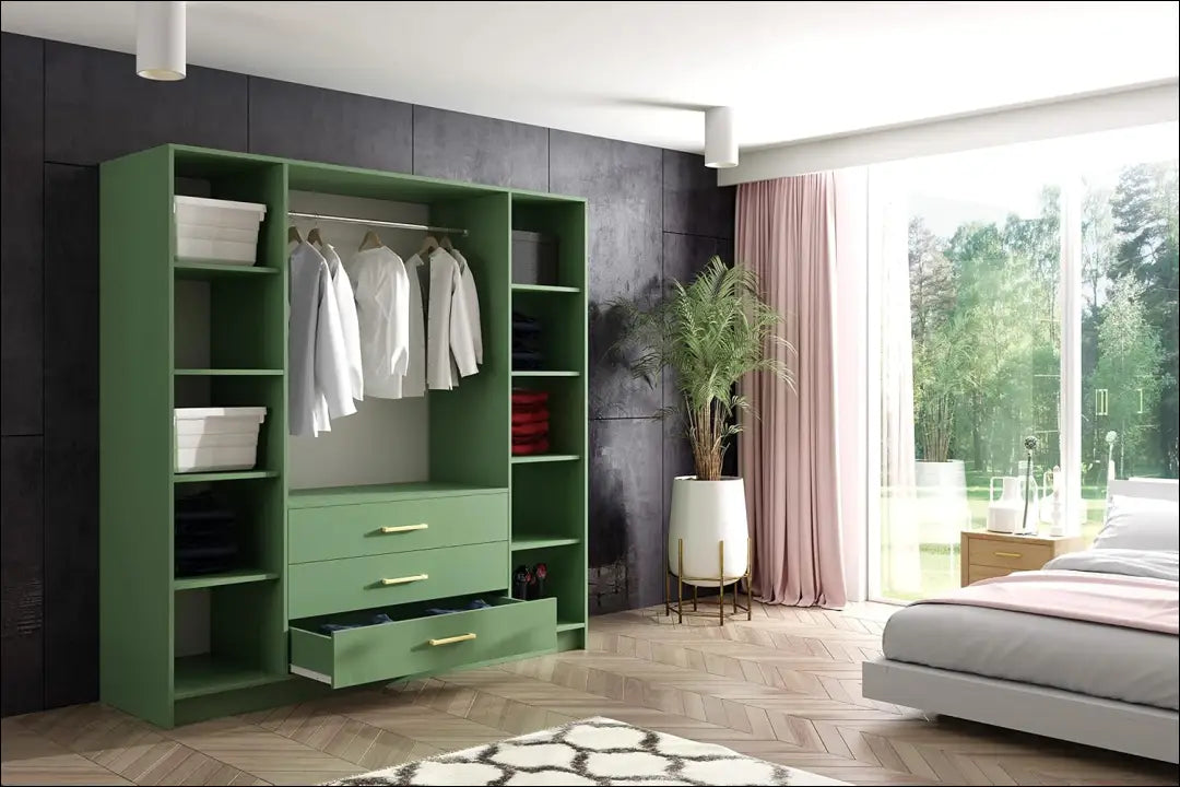 Spinta GI895 - €396 Save 40% __label:Pristatymas 1-2 d.d., color-zalia, material-mediena, material-stiklas, miegamojo