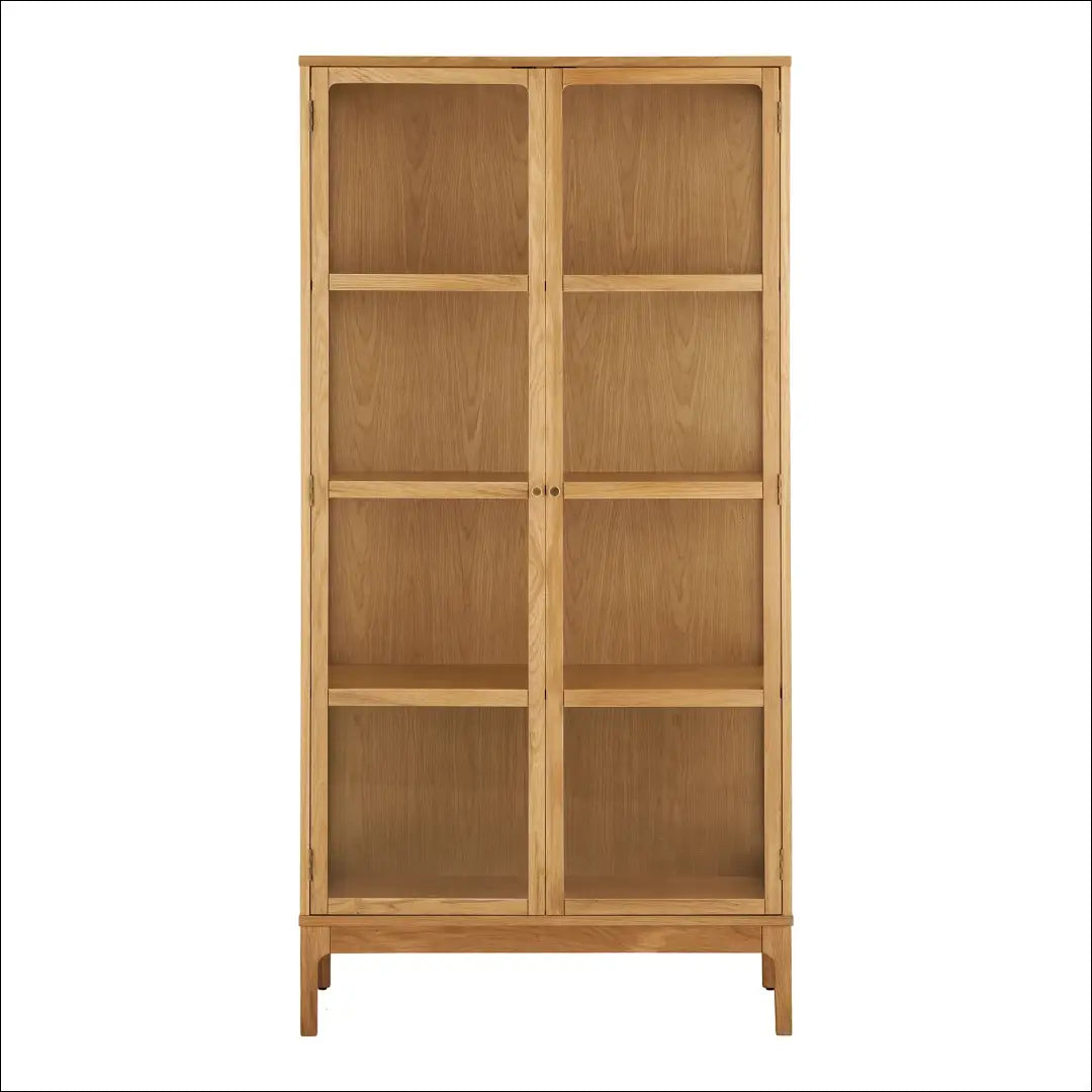 Spintelė 2 stiklinės durys 3 lentynos ąžuolas/ąžuolo fanera/grūdintas stiklas natūrali 40x90x180 cm RD504 - €794 Save