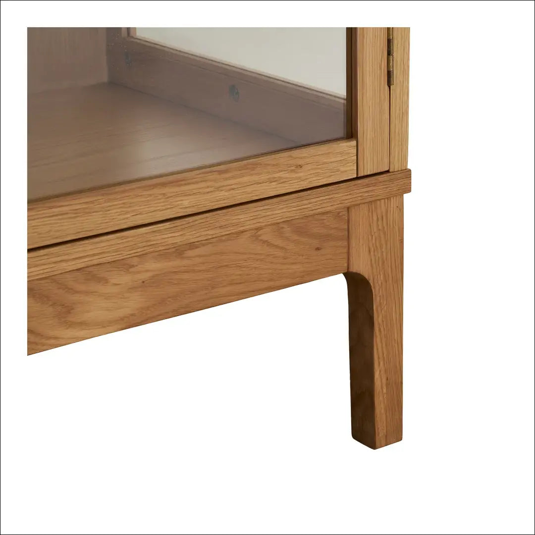 Spintelė 2 stiklinės durys 3 lentynos ąžuolas/ąžuolo fanera/grūdintas stiklas natūrali 40x90x180 cm RD504 - €794 Save