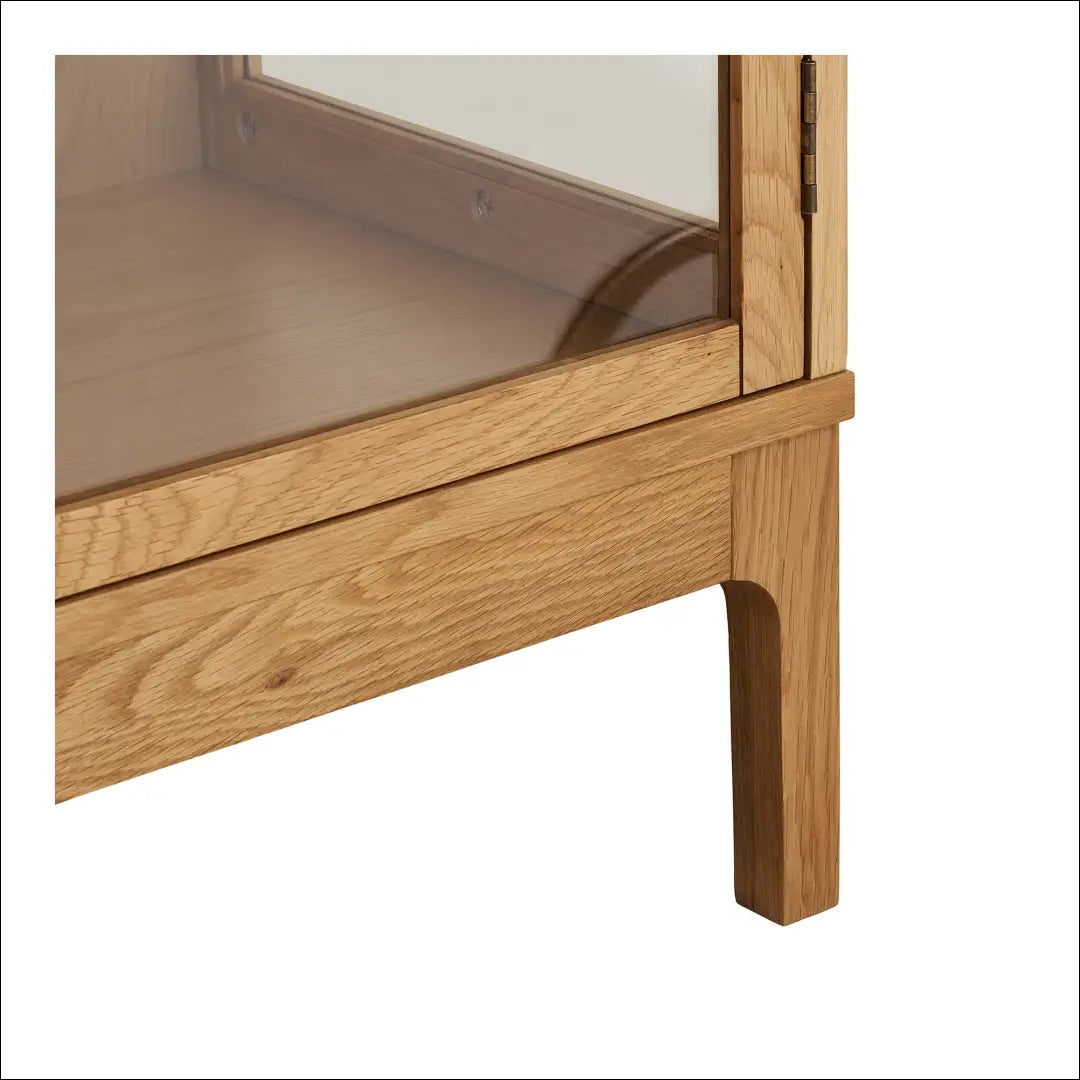 Spintelė 2 stiklinės durys lentynos ąžuolas/ąžuolo fanera/grūdintas stiklas natūrali 40x90x126 cm RD503 - €615 Save 15%