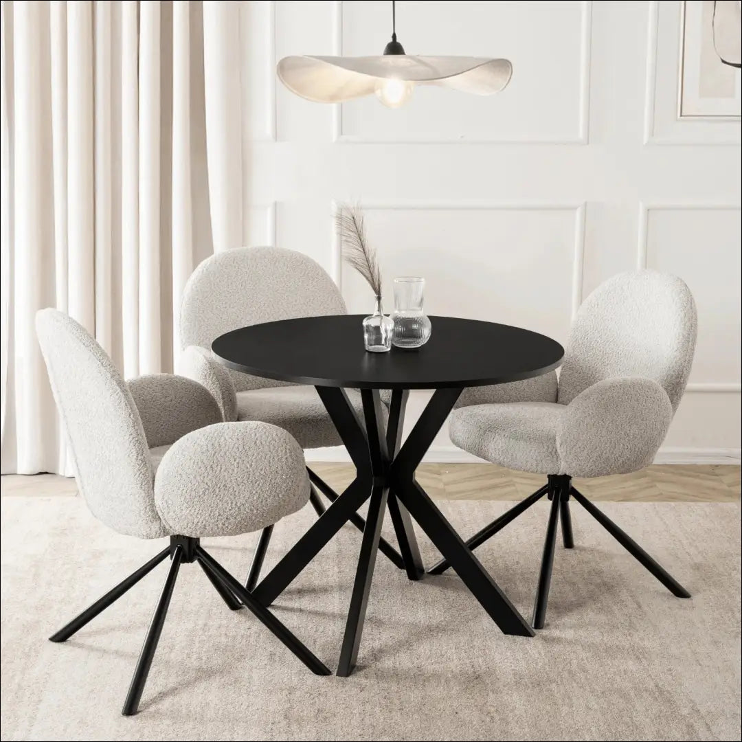 Stalas apvalus iš MDF juodos spalvos 80 cm TE621 - €104 Save 15% 100-200, __label:Pristatymas 5-14 d.d., elite, Stoły,
