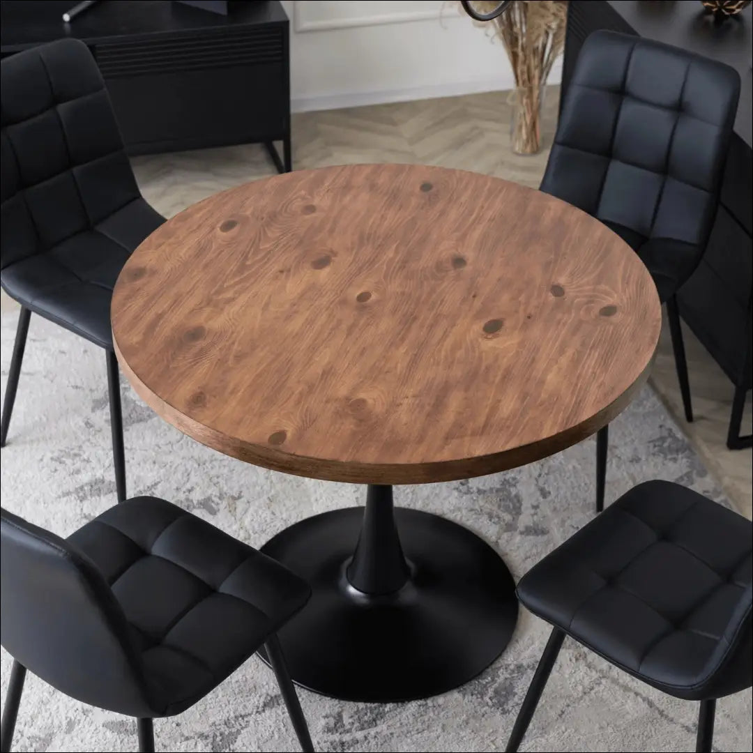 Stalas apvalus iš MDF juodos spalvos / ąžuolo 100 cm TE159 - €144 Save 15% 100-200, __label:Pristatymas 5-14 d.d.,