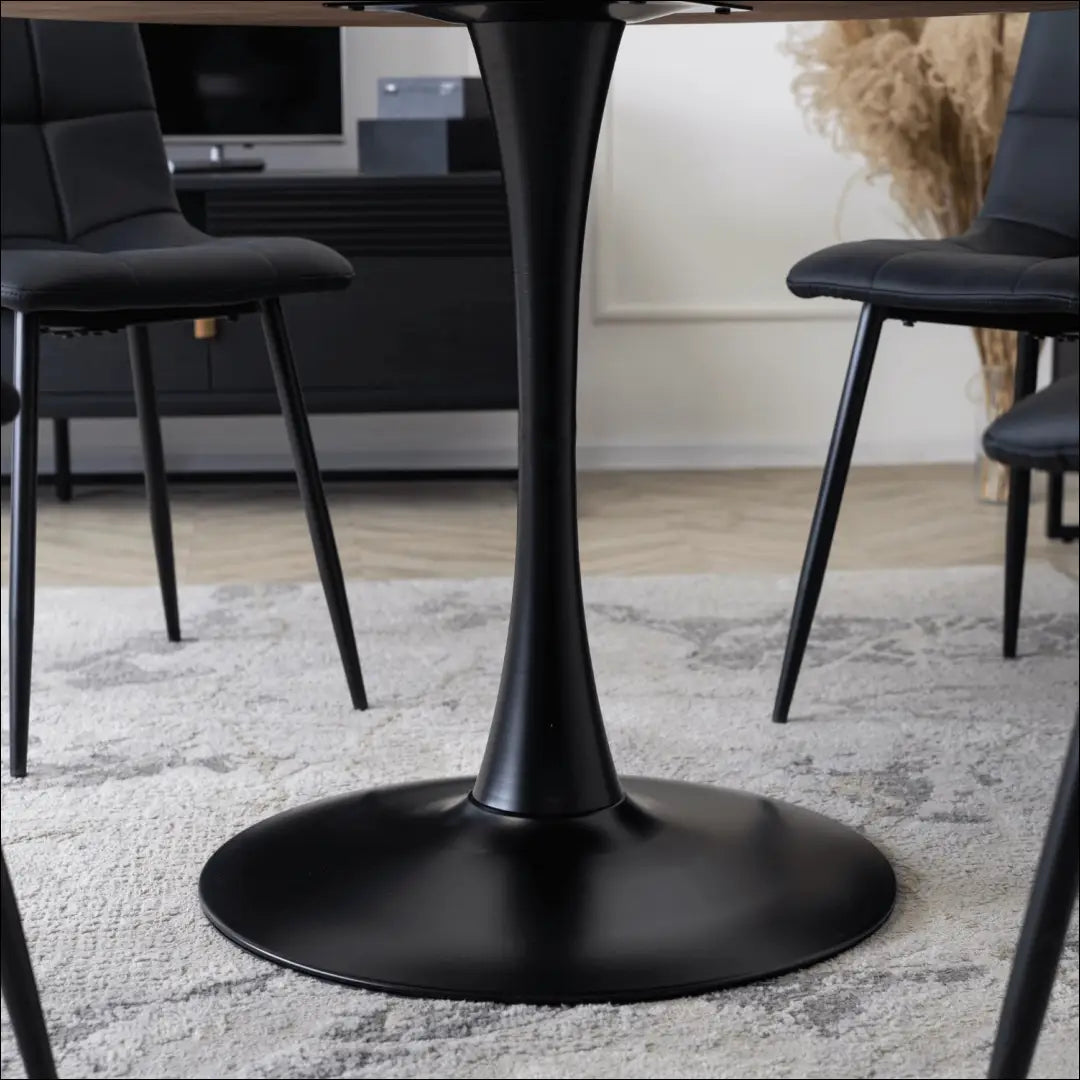 Stalas apvalus iš MDF juodos spalvos / ąžuolo 100 cm TE159 - €144 Save 15% 100-200, __label:Pristatymas 5-14 d.d.,