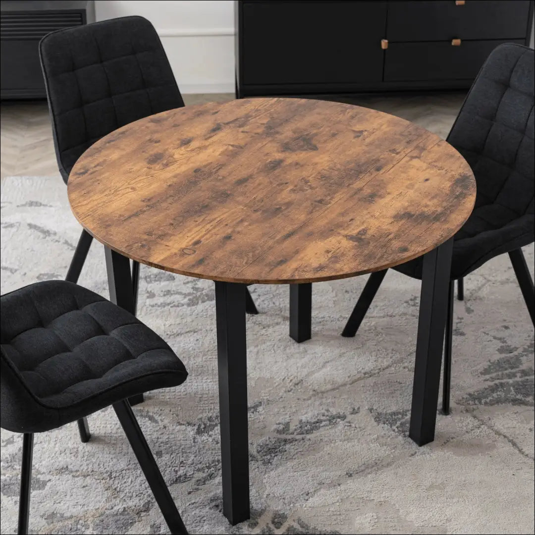 Stalas apvalus iš MDF juodos spalvos / ąžuolo 100 cm TE350 - €156 Save 15% 100-200, __label:Pristatymas 5-14 d.d.,